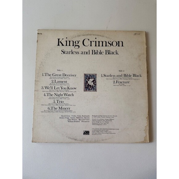 King Crimson Starless And Bible Black 1974 LP 1st Edition VG Cleaned - Picture 2 of 11